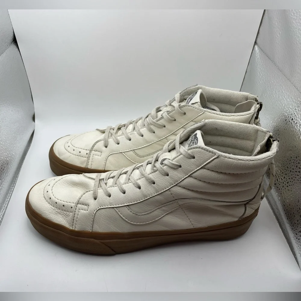 Vans off the wall cream hightop gum sneakers size men’s 9